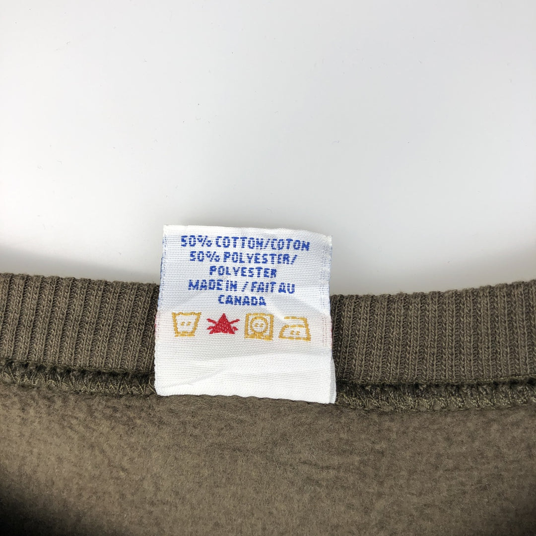 OCEANIC plain blank sweatshirt, made in Canada, men's size M cotton Khaki type Vintage Second Hand