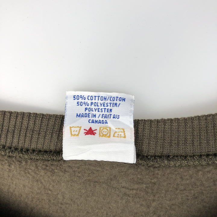 OCEANIC plain blank sweatshirt, made in Canada, men's size M cotton Khaki type Vintage Second Hand