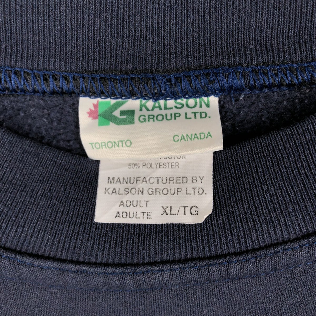 KALSON Plain Blank Sweatshirt, Made in Canada, Men's Size XL cotton navy blue type Vintage Second Hand