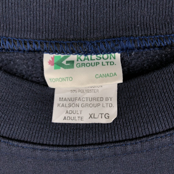KALSON Plain Blank Sweatshirt, Made in Canada, Men's Size XL cotton navy blue type Vintage Second Hand