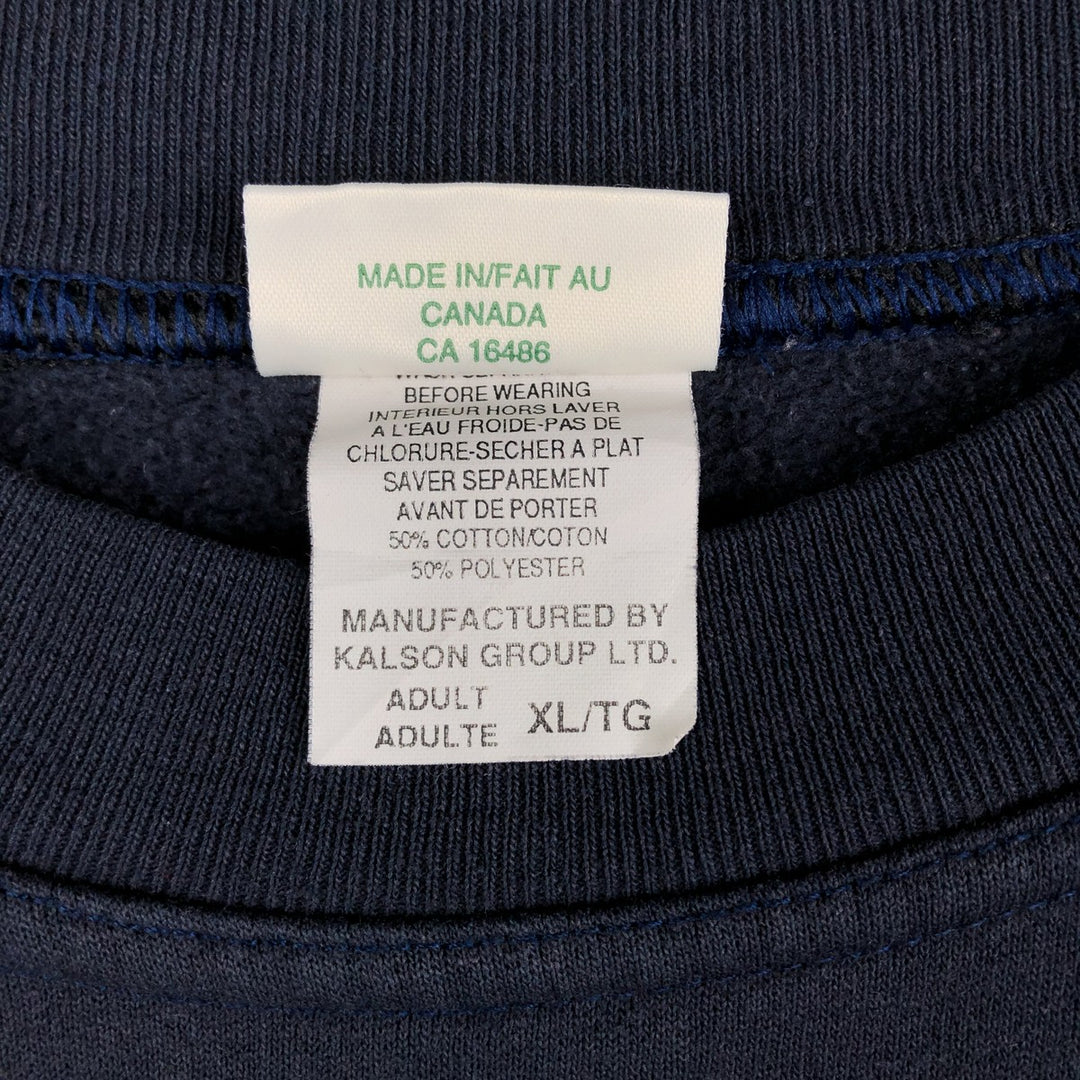 KALSON Plain Blank Sweatshirt, Made in Canada, Men's Size XL cotton navy blue type Vintage Second Hand