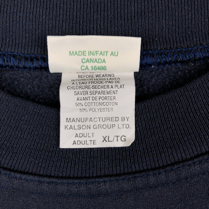 KALSON Plain Blank Sweatshirt, Made in Canada, Men's Size XL cotton navy blue type Vintage Second Hand