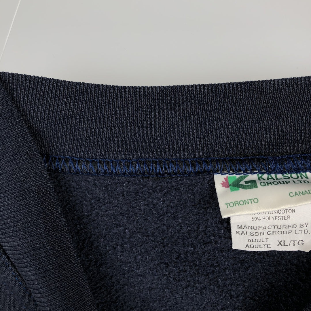KALSON Plain Blank Sweatshirt, Made in Canada, Men's Size XL cotton navy blue type Vintage Second Hand