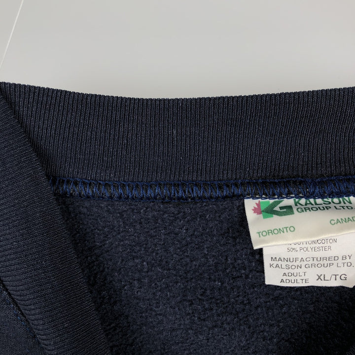 KALSON Plain Blank Sweatshirt, Made in Canada, Men's Size XL cotton navy blue type Vintage Second Hand