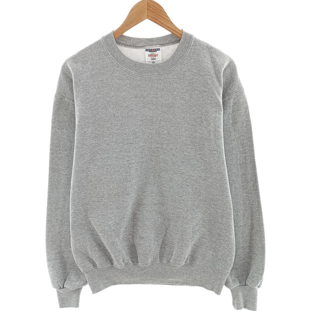 90'S Jerzees Plain Blank Sweatshirt Trainer Made in USA Men's M Vintage cotton gray type Vintage Second Hand