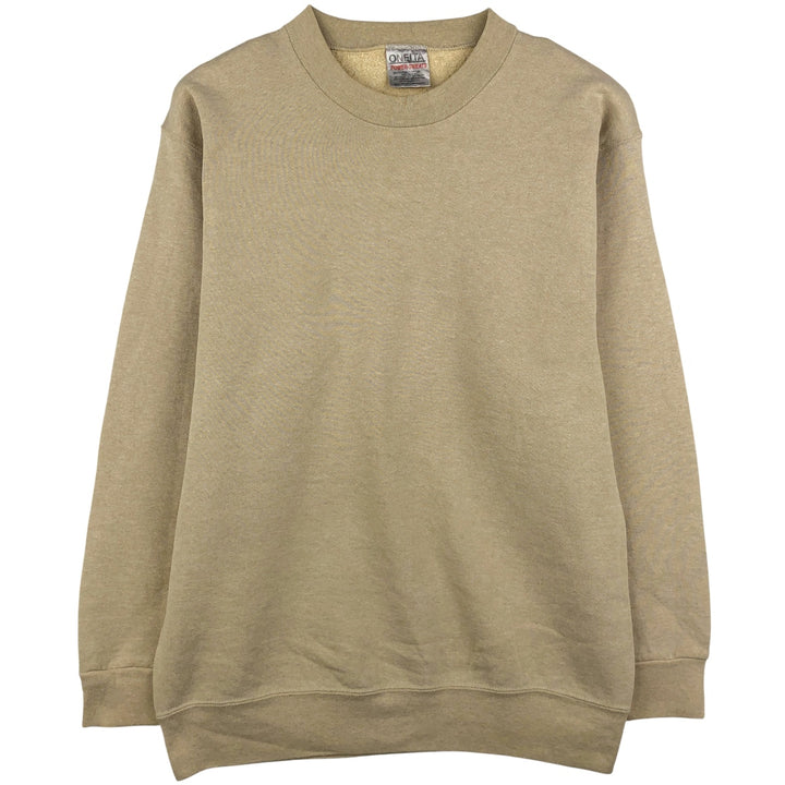 Vintage 90'S ONEITA plain blank sweatshirt, made in the USA, size M, men's. polyester Beige type Vintage Second Hand