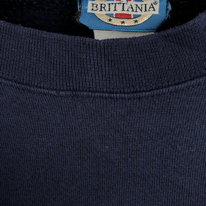 Vintage 90'S BRITTANIA plain blank sweatshirt, men's size L cotton navy blue type Vintage Second Hand