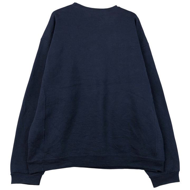 Russell Plain Blank Sweatshirt, Men's XXL cotton navy blue type Vintage Second Hand