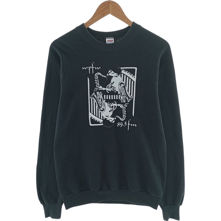 70s-80'S JERSEYS BY RUSSELL WPFW 89.3FM RADIO PRINTED SWEATSHIRT, MEN'S MEDIA, MADE IN USA polyester black type Vintage Second Hand