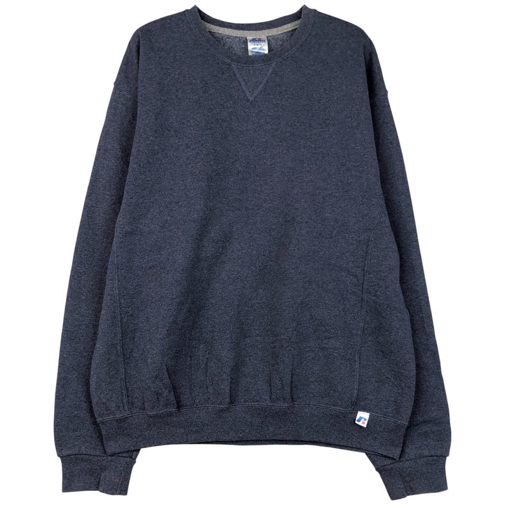 Russell Plain Blank Sweatshirt, Men's Size L cotton Purple type blue-purple Vintage Second Hand