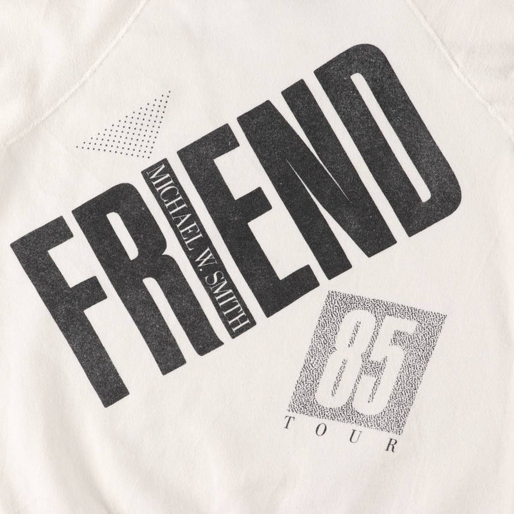 80's Tartex MICHAEL.W.SMITH Michael W Smith Band Sweatshirt Trainer Made in USA Men's M size polyester white type Vintage Second Hand