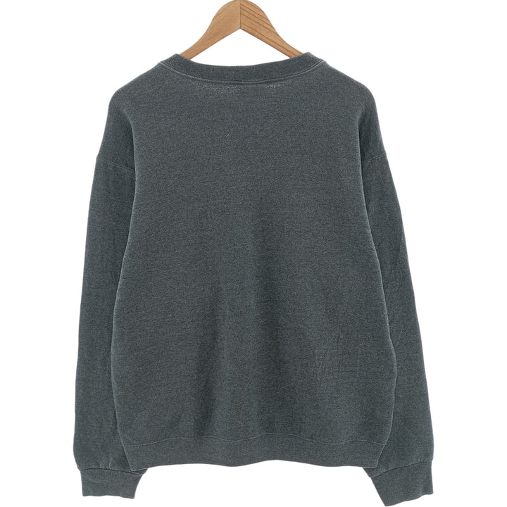 PLUMA plain blank sweatshirt, men's size L cotton Charcoal Vintage Second Hand