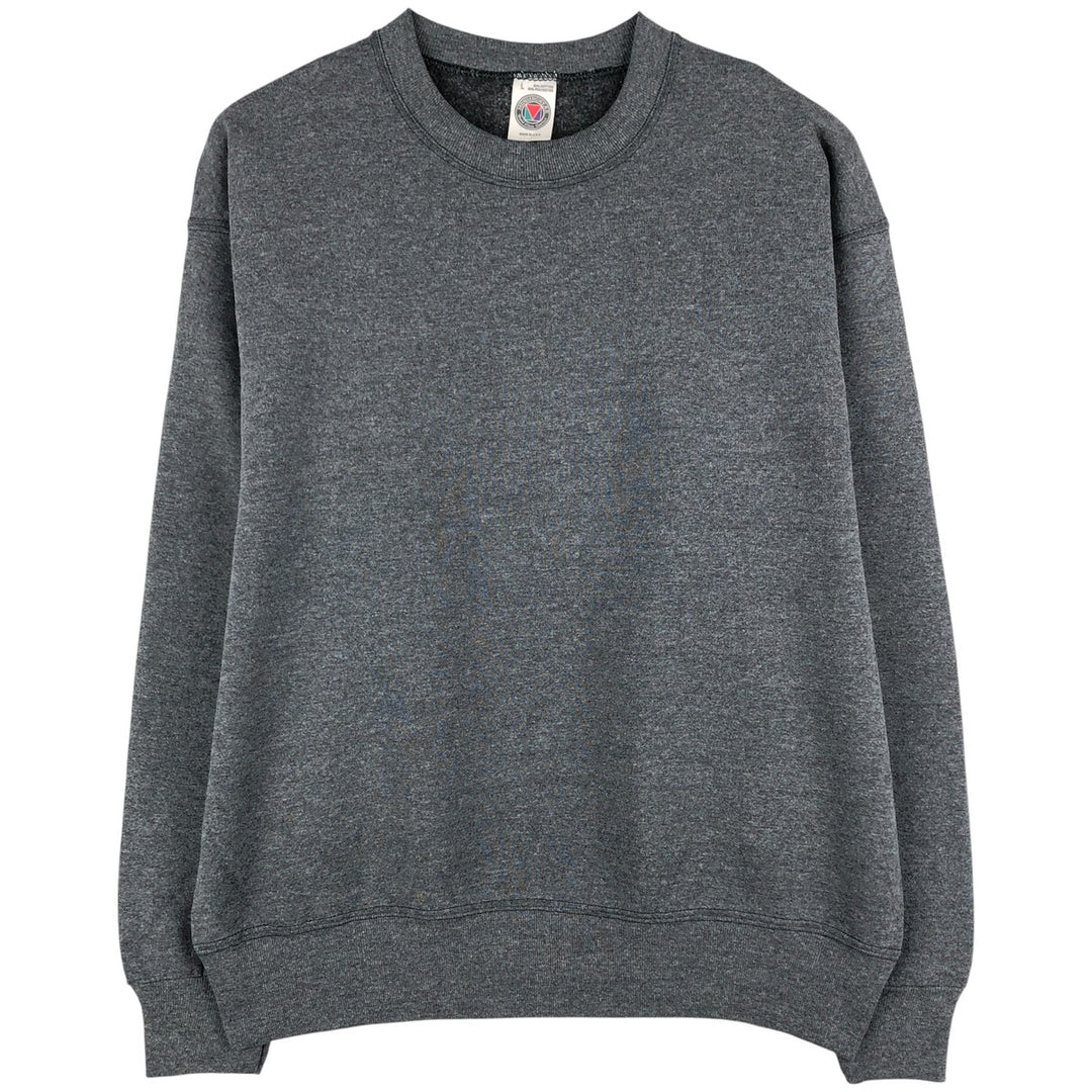 Vintage 90'S MUNSINGWEAR plain blank sweatshirt, made in the USA, men's size L cotton Charcoal Vintage Second Hand