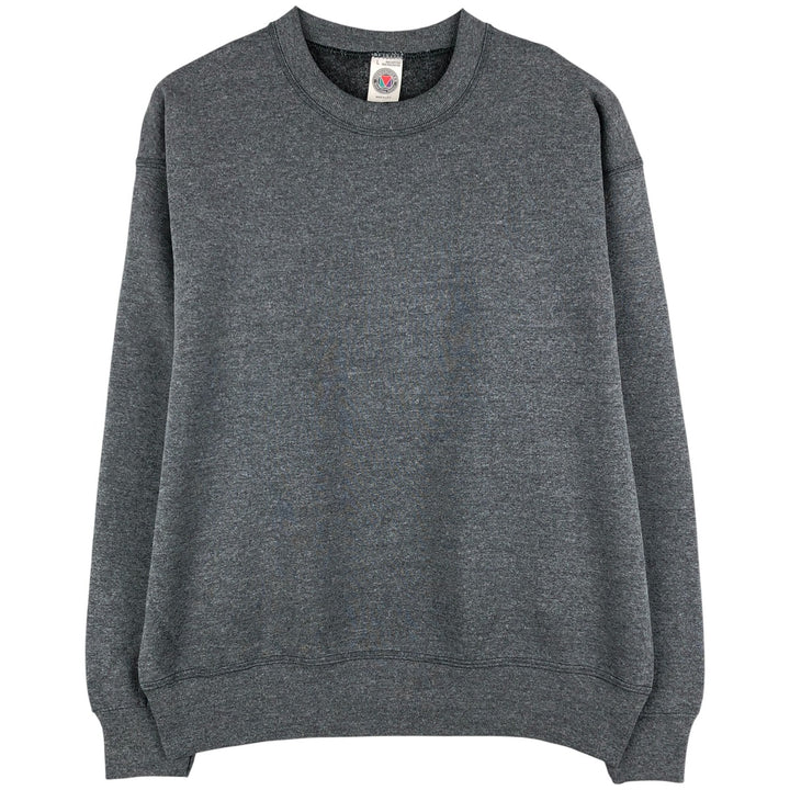Vintage 90'S MUNSINGWEAR plain blank sweatshirt, made in the USA, men's size L cotton Charcoal Vintage Second Hand