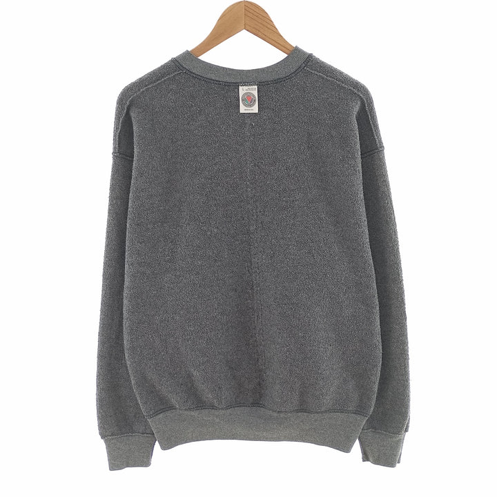 Vintage 90'S MUNSINGWEAR plain blank sweatshirt, made in the USA, men's size L cotton Charcoal Vintage Second Hand