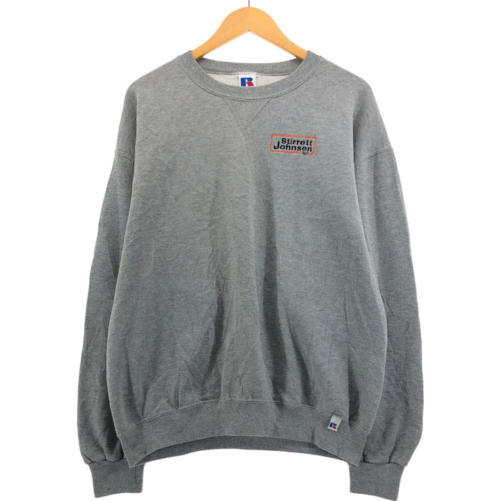 90'S Russell Stirrett Johnsen INC Advertising Sweatshirt Trainer Men's L Size Vintage polyester gray type Vintage Second Hand