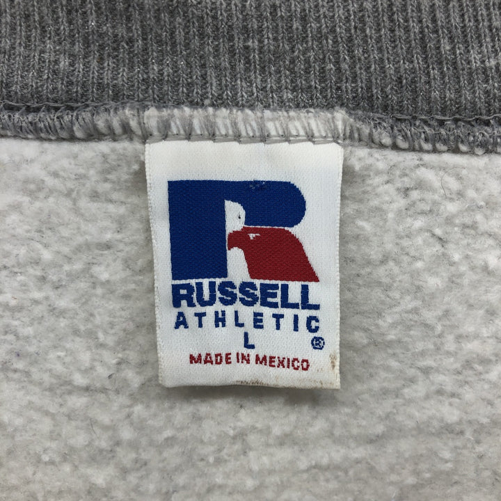 90'S Russell Stirrett Johnsen INC Advertising Sweatshirt Trainer Men's L Size Vintage polyester gray type Vintage Second Hand