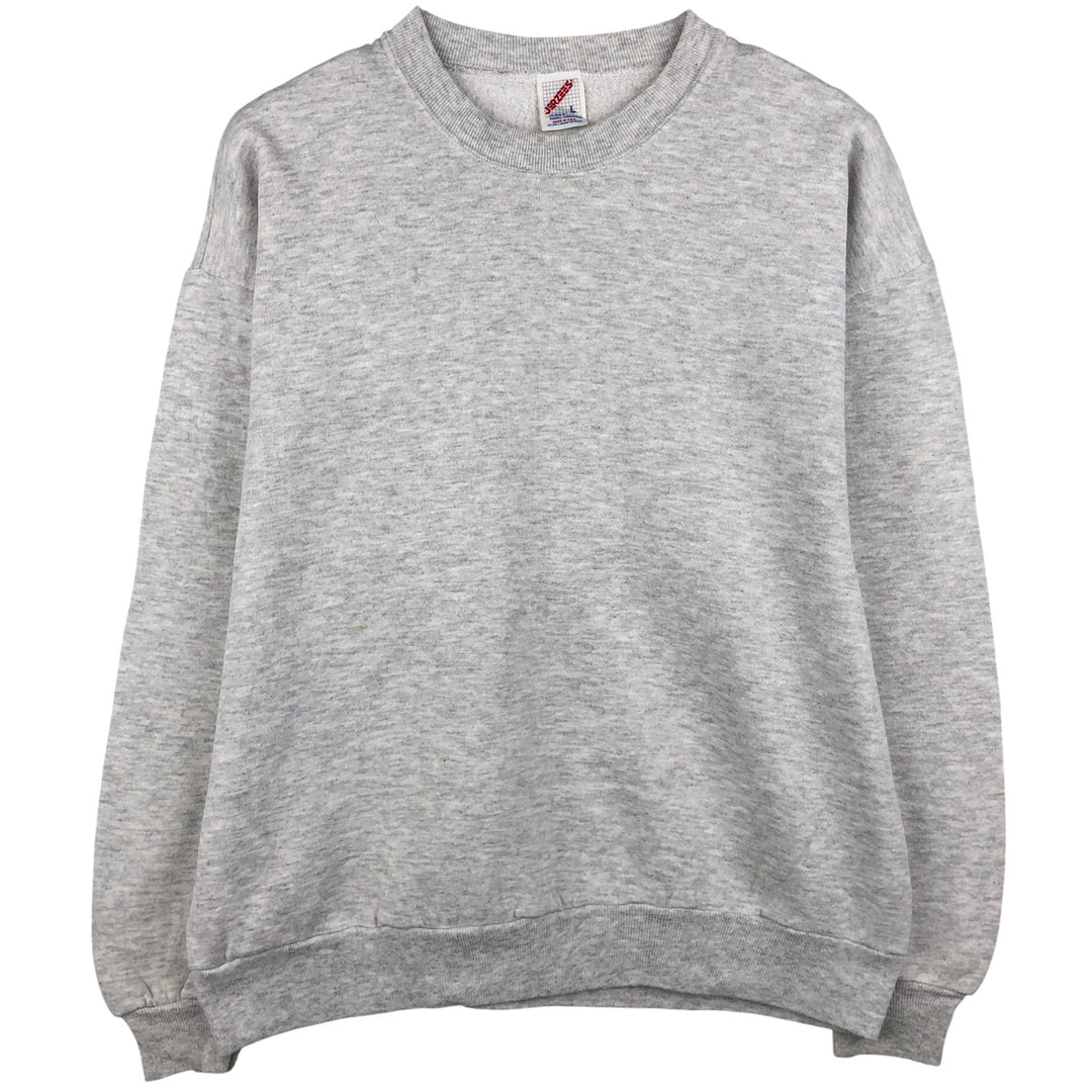 80s-90'S Jerzees Plain Blank Sweatshirt Trainer Made in USA Men's Size L Vintage cotton gray type Vintage Second Hand