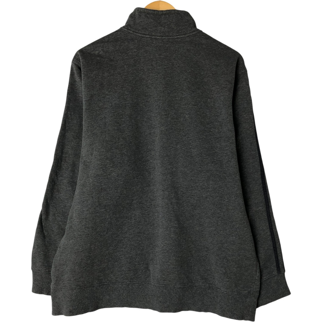 00'S Adidas Half-Zip Sweatshirt, Men's Size L cotton Charcoal Vintage Second Hand