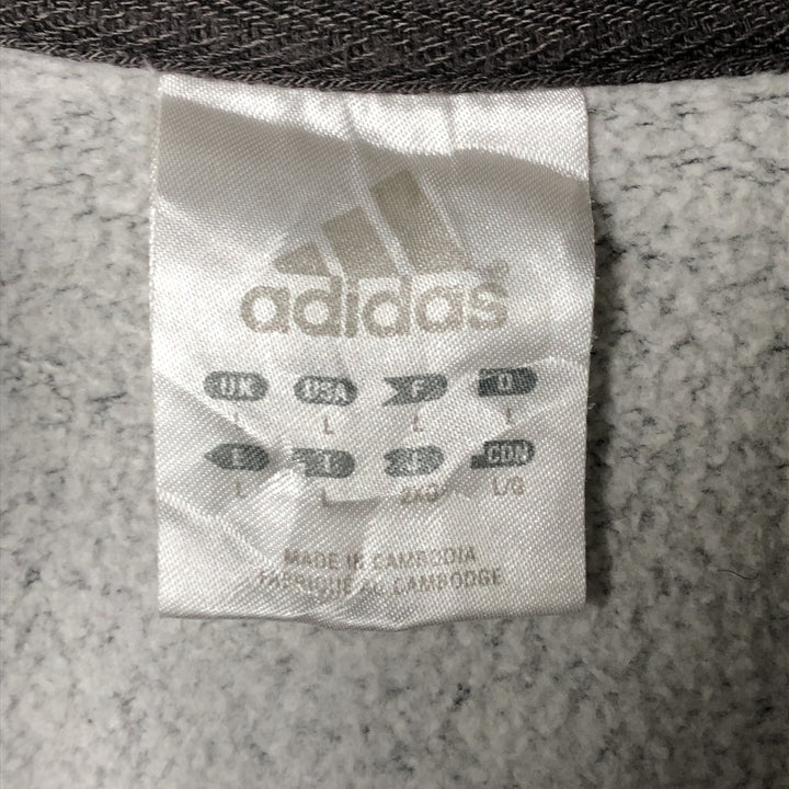 00'S Adidas Half-Zip Sweatshirt, Men's Size L cotton Charcoal Vintage Second Hand