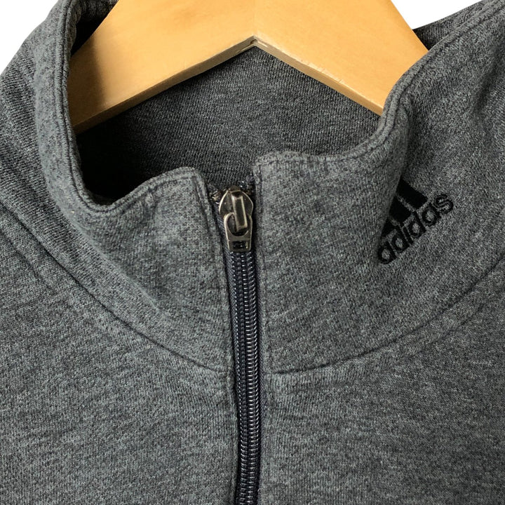 00'S Adidas Half-Zip Sweatshirt, Men's Size L cotton Charcoal Vintage Second Hand