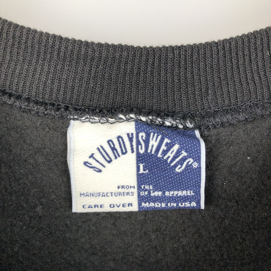 90'S Lee STURDY SWEATS Plain Blank Sweatshirt Trainer Made in USA Men's L Vintage cotton black type Vintage Second Hand