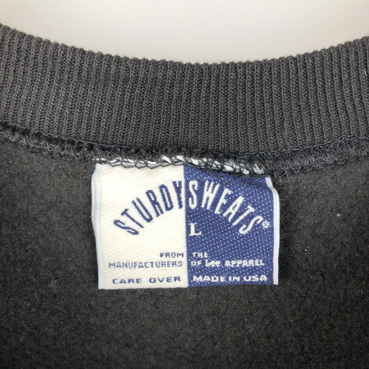 90'S Lee STURDY SWEATS Plain Blank Sweatshirt Trainer Made in USA Men's L Vintage cotton black type Vintage Second Hand