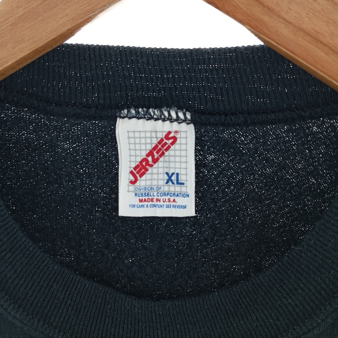 90'S Jerzees Plain Blank Sweatshirt Trainer Made in USA Men's XL Vintage cotton black type Vintage Second Hand