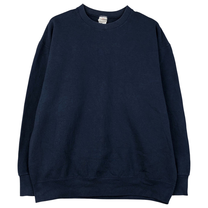 2000'S Fruit of the Loom Vest plain blank sweatshirt, men's size XL cotton navy blue type Vintage Second Hand