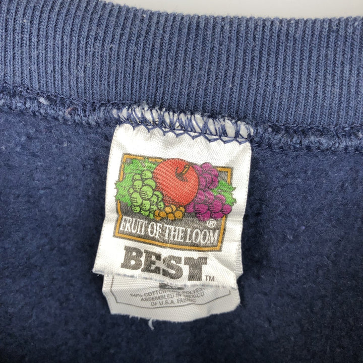 2000'S Fruit of the Loom Vest plain blank sweatshirt, men's size XL cotton navy blue type Vintage Second Hand