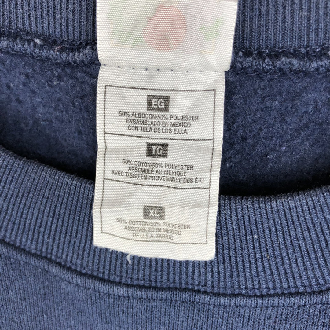 2000'S Fruit of the Loom Vest plain blank sweatshirt, men's size XL cotton navy blue type Vintage Second Hand