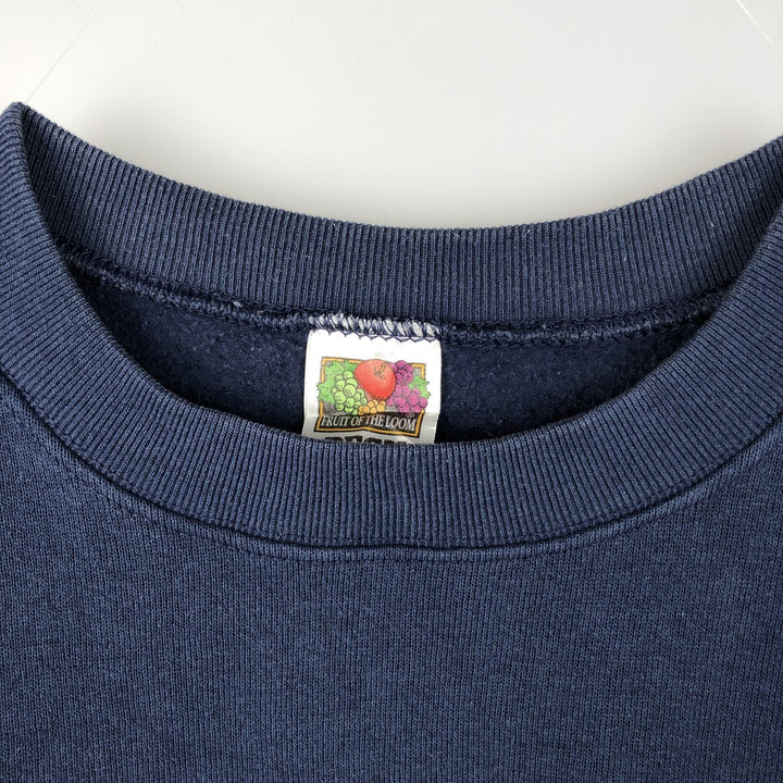 2000'S Fruit of the Loom Vest plain blank sweatshirt, men's size XL cotton navy blue type Vintage Second Hand