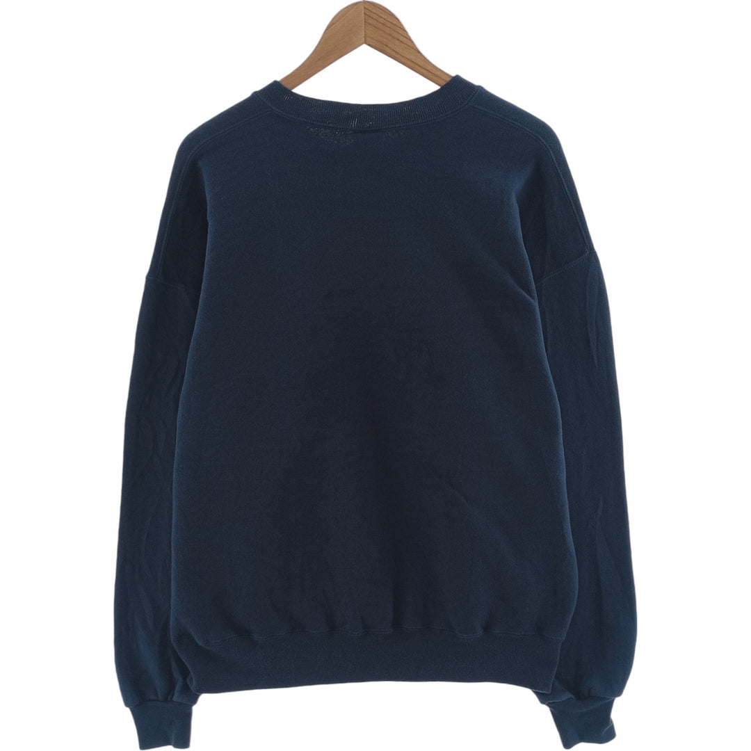90'S HIS plain blank sweatshirt, sweatshirt, made in USA, men's XL size, vintage cotton navy blue type Vintage Second Hand