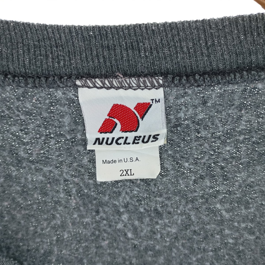 90'S Vintage NUCLEUS Blank Sweatshirt, Made in USA, Men's XXL cotton Charcoal Vintage Second Hand