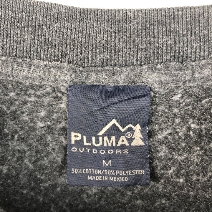 Vintage 90'S PLUMA plain blank sweatshirt, size M, men's cotton gray type Vintage Second Hand