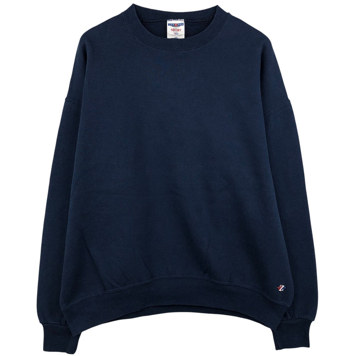 Vintage 90'S Jerzees SPORT plain blank sweatshirt, made in the USA, men's size XL cotton navy blue type Vintage Second Hand