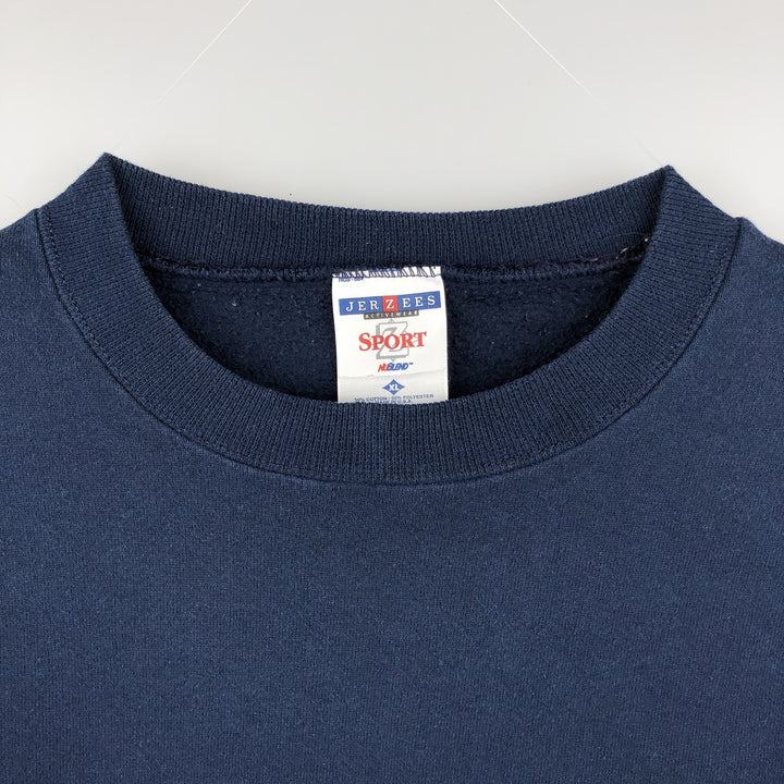 Vintage 90'S Jerzees SPORT plain blank sweatshirt, made in the USA, men's size XL cotton navy blue type Vintage Second Hand