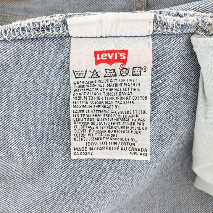 90'S Levi's 501 Euro Model Straight Denim Pants Made in Canada Men's W29 Vintage cotton blue type Vintage Second Hand