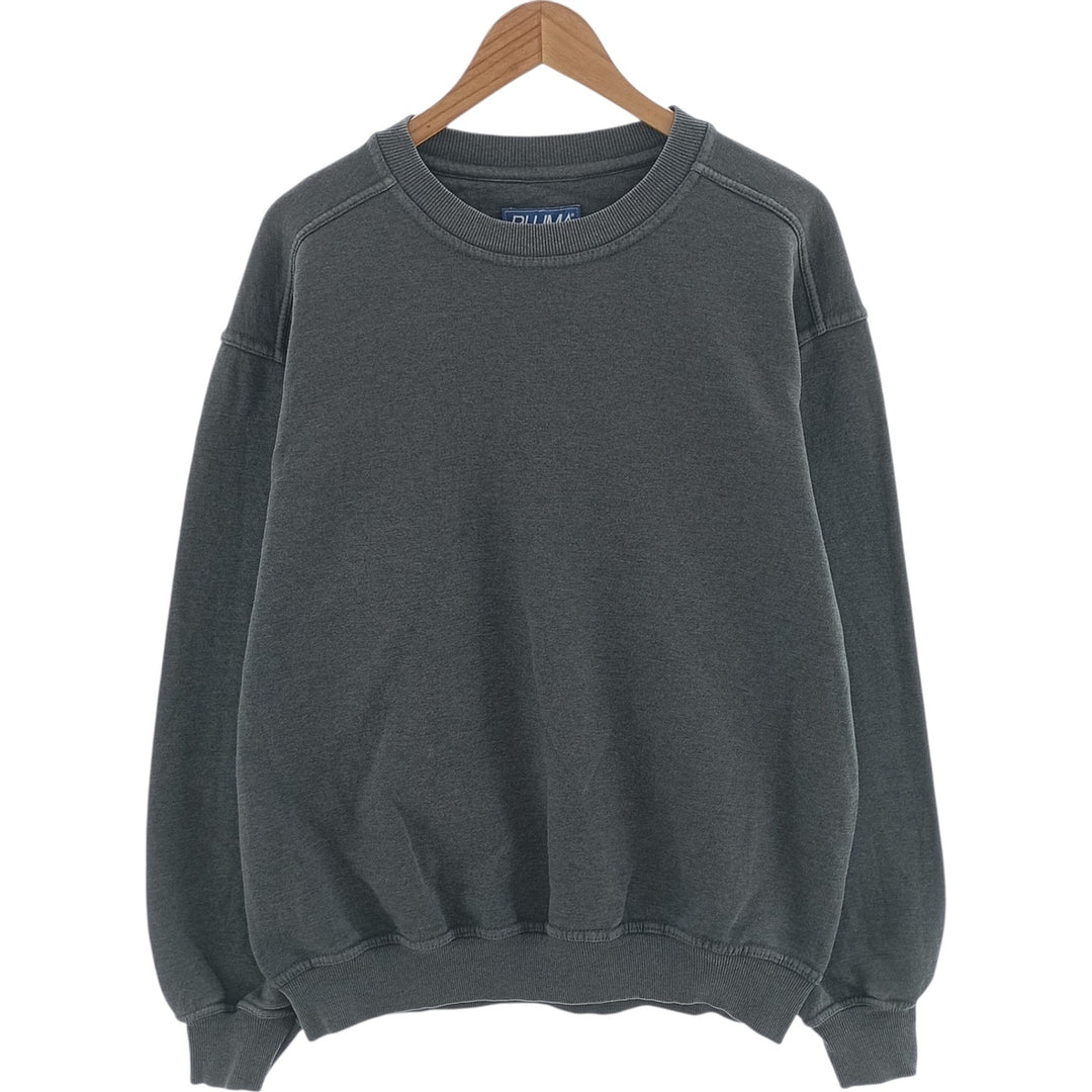 90'S Russell PLUMA plain blank sweatshirt, sweatshirt, men's size L, vintage cotton Charcoal Vintage Second Hand