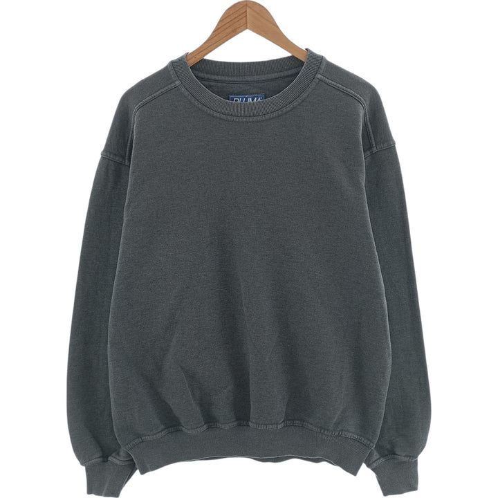 90'S Russell PLUMA plain blank sweatshirt, sweatshirt, men's size L, vintage cotton Charcoal Vintage Second Hand