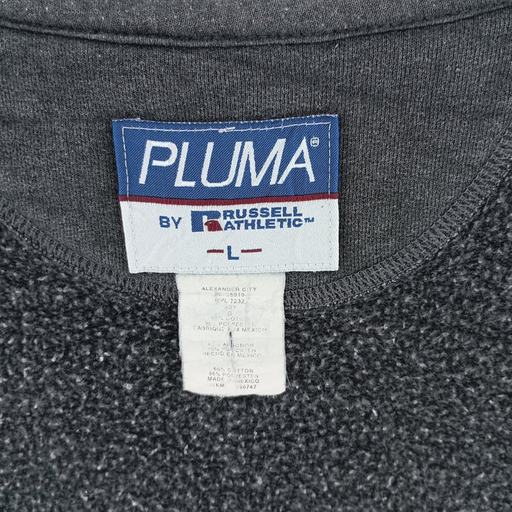 90'S Russell PLUMA plain blank sweatshirt, sweatshirt, men's size L, vintage cotton Charcoal Vintage Second Hand