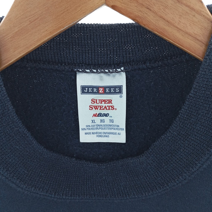 2000s~ Jerzees SUPER SWEATS Plain Blank Sweatshirt, Men's Size XL cotton navy blue type Vintage Second Hand