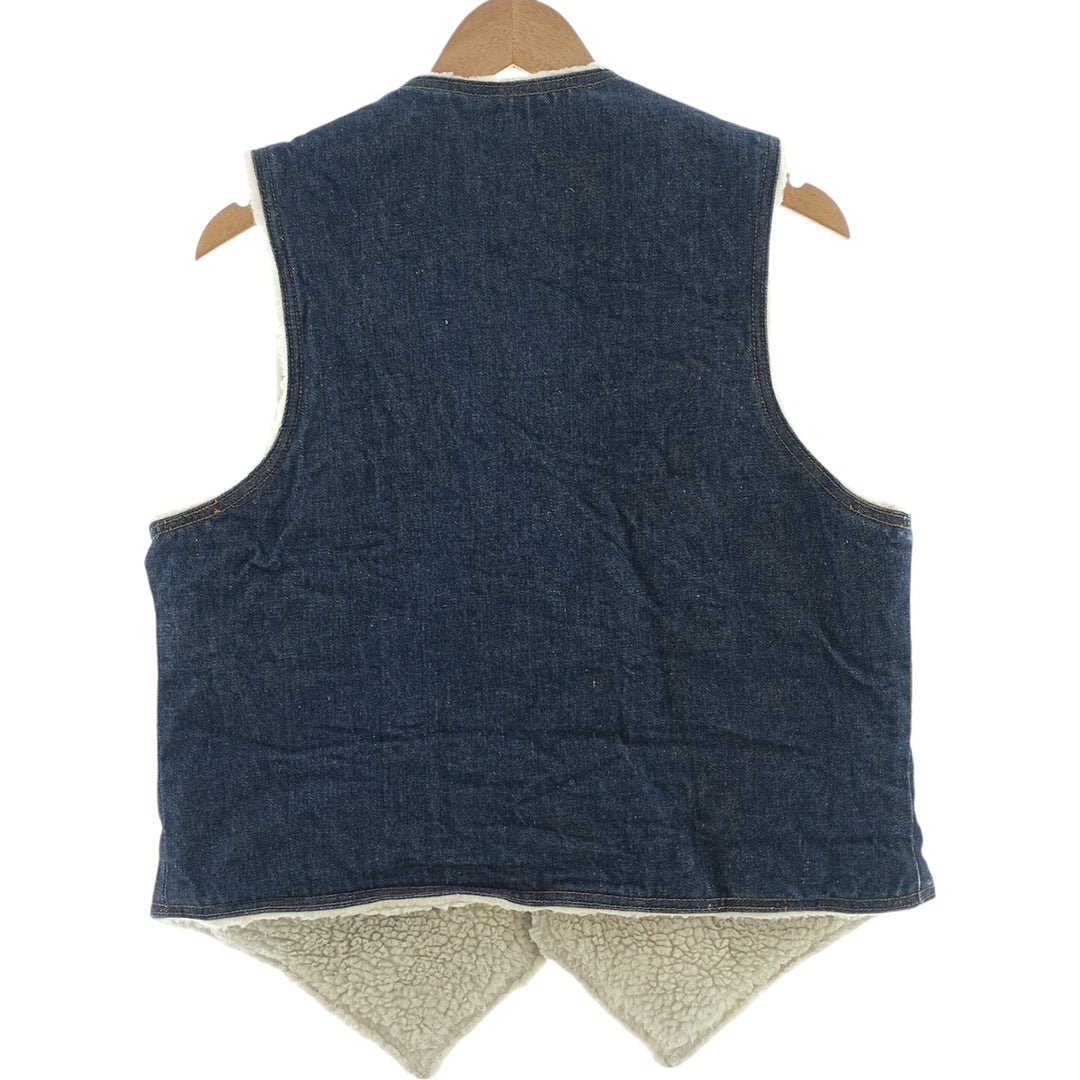 80'S Levi's Orange Tab Denim Boa Vest Made in USA Men's Size L Vintage polyester blue type Vintage Second Hand