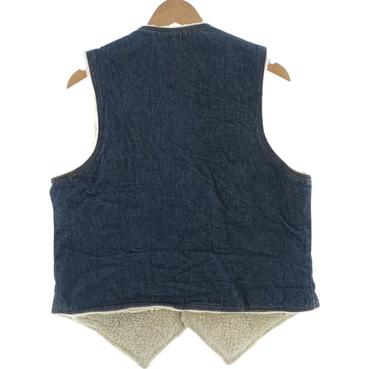 80'S Levi's Orange Tab Denim Boa Vest Made in USA Men's Size L Vintage polyester blue type Vintage Second Hand