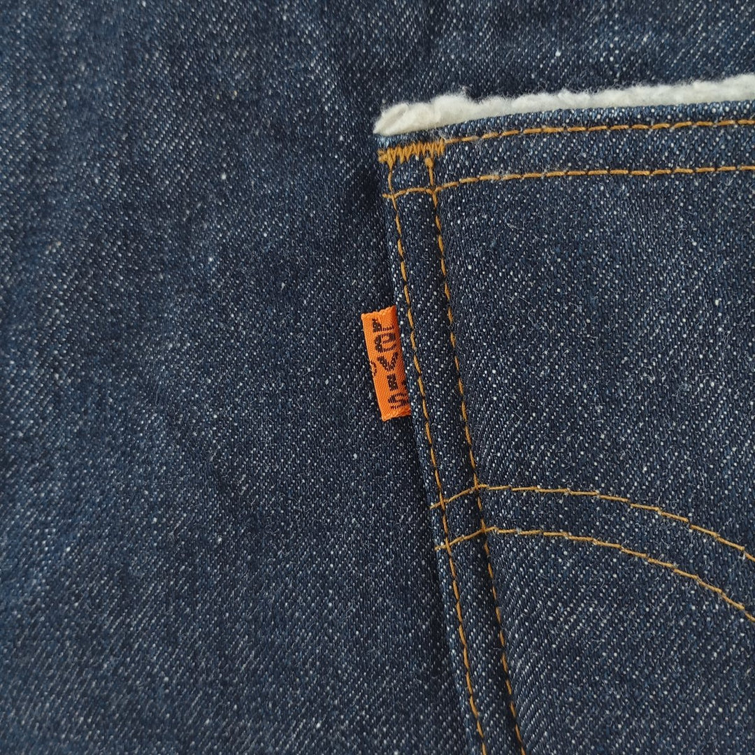 80'S Levi's Orange Tab Denim Boa Vest Made in USA Men's Size L Vintage polyester blue type Vintage Second Hand
