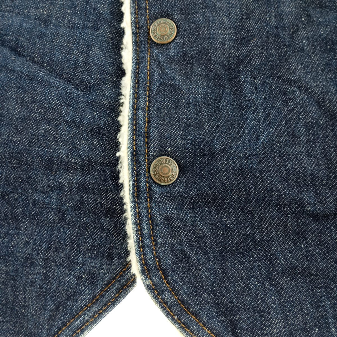 80'S Levi's Orange Tab Denim Boa Vest Made in USA Men's Size L Vintage polyester blue type Vintage Second Hand