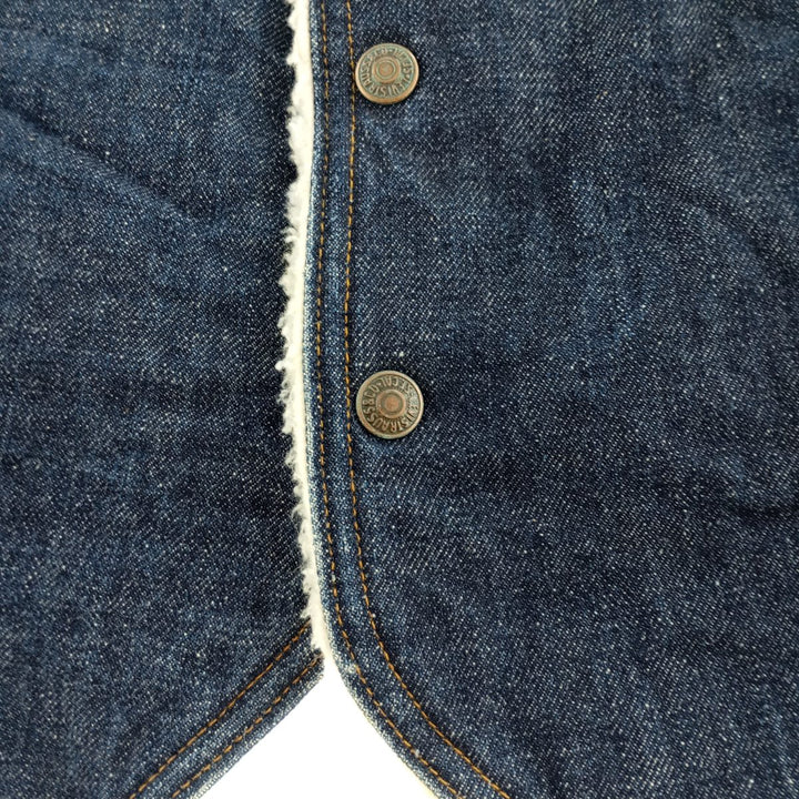 80'S Levi's Orange Tab Denim Boa Vest Made in USA Men's Size L Vintage polyester blue type Vintage Second Hand