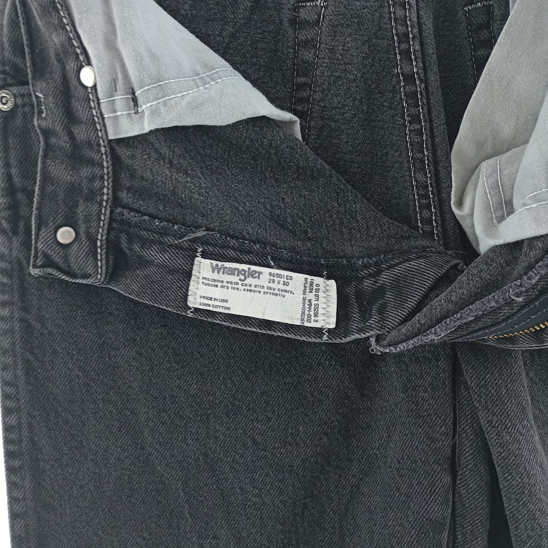 80s-90'S Wrangler Black Denim Tapered Denim Pants Made in USA Women's L (w28) Vintage cotton black type Vintage Second Hand