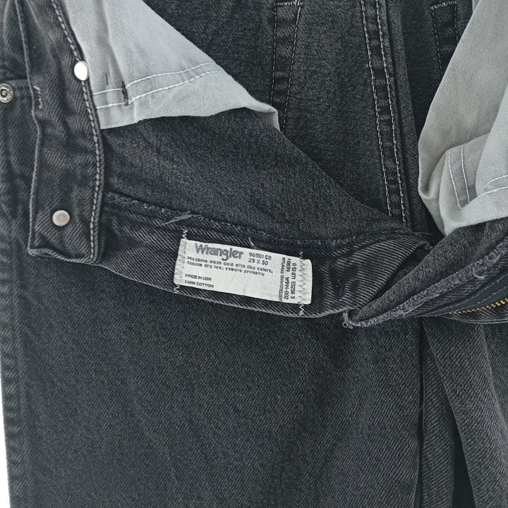 80s-90'S Wrangler Black Denim Tapered Denim Pants Made in USA Women's L (w28) Vintage cotton black type Vintage Second Hand