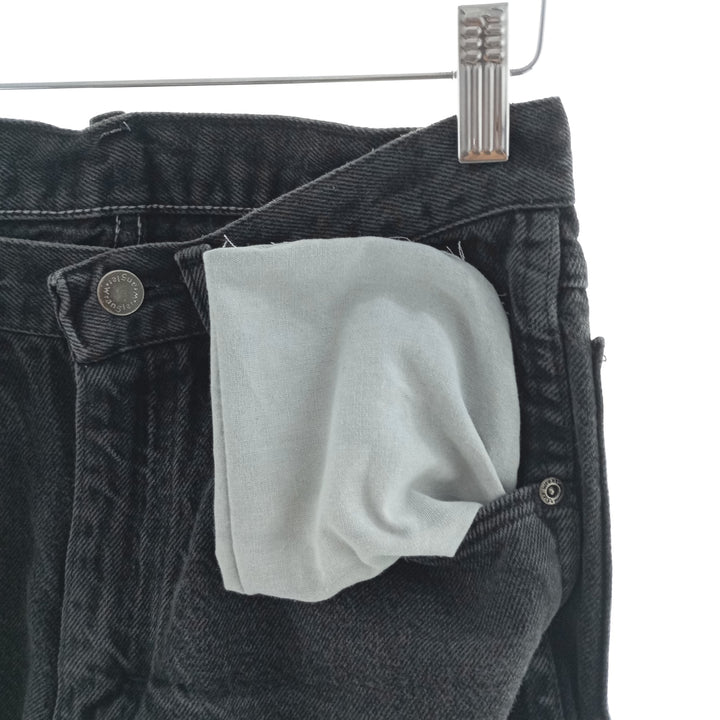 80s-90'S Wrangler Black Denim Tapered Denim Pants Made in USA Women's L (w28) Vintage cotton black type Vintage Second Hand
